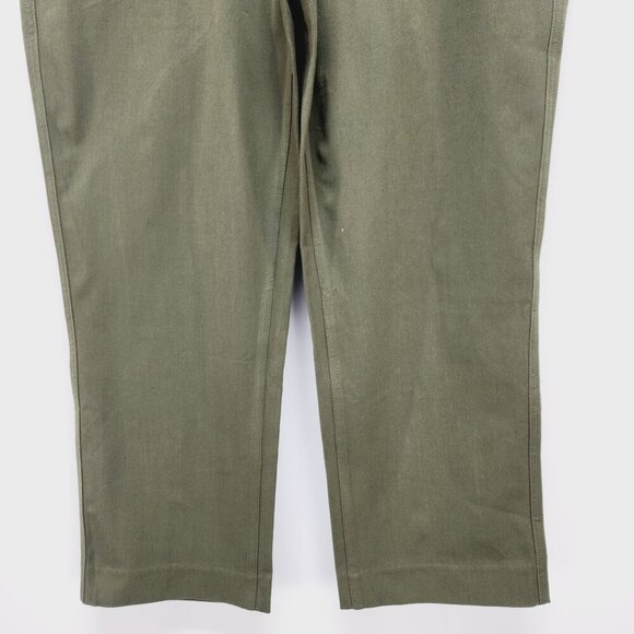 Banana Republic Cropped pants Womens High-Rise Straight-Leg  Olive Green Size 14 - Picture 4 of 13
